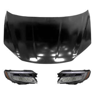 Replace® - 3-Piece Kit (Driver and Passenger Side Headlights, Hood Panel) (Standard Line)