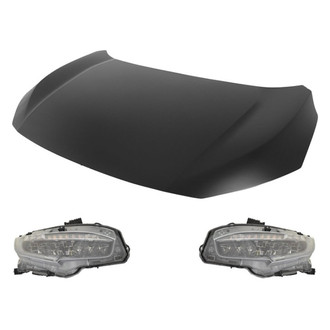 Replace® - 3-Piece Kit (Driver and Passenger Side Headlights, Hood Panel) (Standard Line)