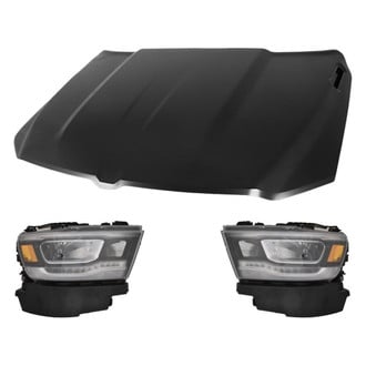 Replace® - 3-Piece Kit (Driver and Passenger Side Headlights, Hood Panel) (Standard Line)