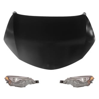 Replace® BNDL-214908 - 3-Piece Kit (Driver and Passenger Side Headlights, Hood Panel) (Standard Line)