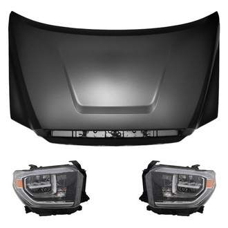 Replace® - 3-Piece Kit (Driver and Passenger Side Headlights, Hood Panel) (Standard Line)
