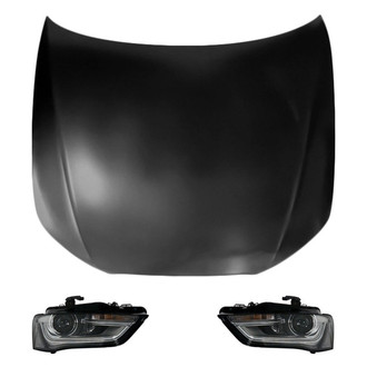 Replace® BNDL-214918 - 3-Piece Kit (Driver and Passenger Side Headlights, Hood Panel) (Standard Line)
