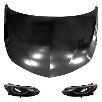 Replace® - 3-Piece Kit (Driver and Passenger Side Headlights, Hood Panel) (Standard Line)