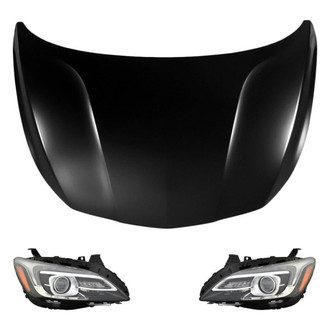Replace® - 3-Piece Kit (Driver and Passenger Side Headlights, Hood Panel) (Standard Line)