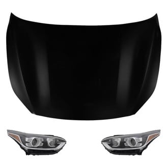 Replace® - 3-Piece Kit (Driver and Passenger Side Headlights, Hood Panel) (Standard Line)