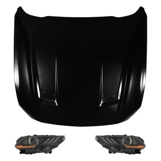 Replace® - 3-Piece Kit (Driver and Passenger Side Headlights, Hood Panel)