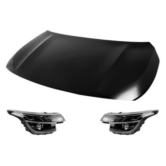 Replace® - 3-Piece Kit (Driver and Passenger Side Headlights, Hood Panel) (Standard Line)