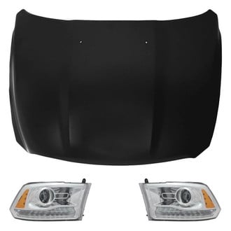 Replace® - 3-Piece Kit (Driver and Passenger Side Headlights, Hood Panel) (Value Line)