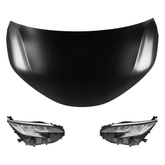 Replace® - 3-Piece Kit (Driver and Passenger Side Headlights, Hood Panel) (CAPA Certified)