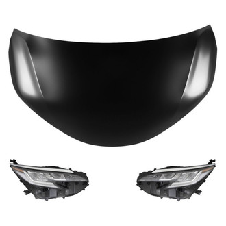 Replace® - 3-Piece Kit (Driver and Passenger Side Headlights, Hood Panel) (Standard Line)
