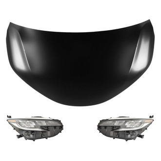 Replace® - 3-Piece Kit (Driver and Passenger Side Headlights, Hood Panel) (CAPA Certified)