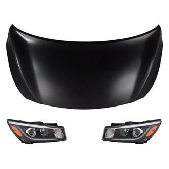 Replace® - 3-Piece Kit (Driver and Passenger Side Headlights, Hood Panel)