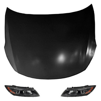 Replace® - 3-Piece Kit (Driver and Passenger Side Headlights, Hood Panel) (Brand New OE)