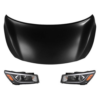 Replace® - 3-Piece Kit (Driver and Passenger Side Headlights, Hood Panel) (Standard Line)