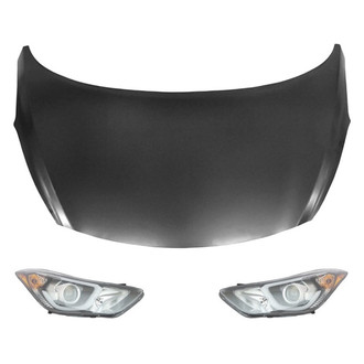 Replace® - 3-Piece Kit (Driver and Passenger Side Headlights, Hood Panel) (Standard Line)