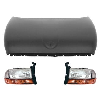 Replace® BNDL-214969 - 3-Piece Kit (Driver and Passenger Side Headlights, Hood Panel) (CAPA Certified)