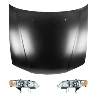 Replace® - 3-Piece Kit (Driver and Passenger Side Headlights, Hood Panel) (Value Line)