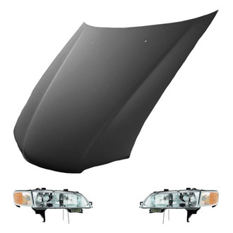 Replace® - 3-Piece Kit (Driver and Passenger Side Headlights, Hood Panel) (Value Line)