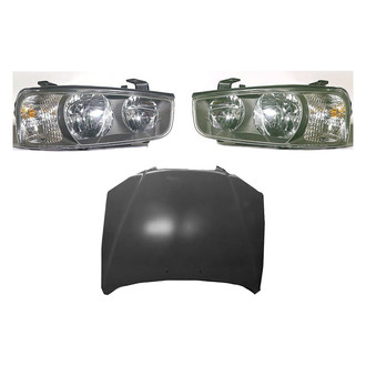 Replace® - 3-Piece Kit (Driver and Passenger Side Headlights, Hood Panel) (Value Line)