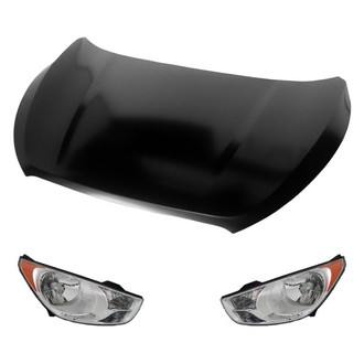 Replace® - 3-Piece Kit (Driver and Passenger Side Headlights, Hood Panel) (Brand New OE)