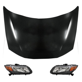 Replace® - 3-Piece Kit (Driver and Passenger Side Headlights, Hood Panel) (Brand New OE)