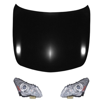 Replace® - 3-Piece Kit (Driver and Passenger Side Headlights, Hood Panel) (Brand New OE)