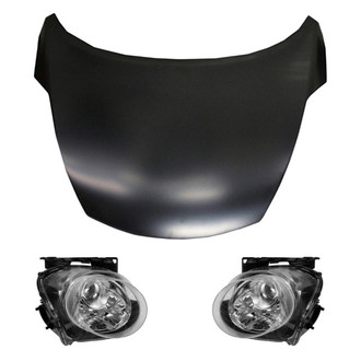 Replace® - 3-Piece Kit (Driver and Passenger Side Headlights, Hood Panel) (Brand New OE)