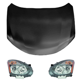 Replace® - 3-Piece Kit (Driver and Passenger Side Headlights, Hood Panel) (Brand New OE)