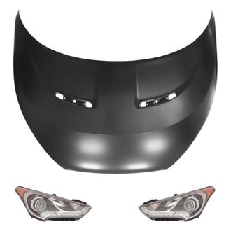 Replace® - 3-Piece Kit (Driver and Passenger Side Headlights, Hood Panel)