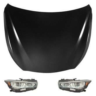 Replace® - 3-Piece Kit (Driver and Passenger Side Headlights, Hood Panel)