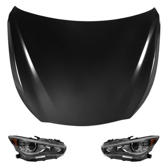 Replace® - 3-Piece Kit (Driver and Passenger Side Headlights, Hood Panel) (Brand New OE)