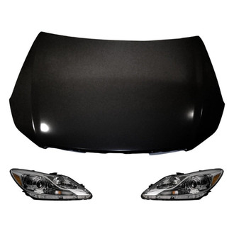 Replace® - 3-Piece Kit (Driver and Passenger Side Headlights, Hood Panel) (Brand New OE)