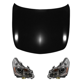 Replace® - 3-Piece Kit (Driver and Passenger Side Headlights, Hood Panel) (Brand New OE)