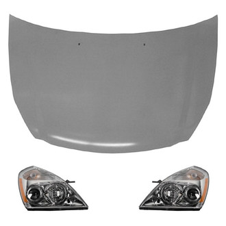 Replace® - 3-Piece Kit (Driver and Passenger Side Headlights, Hood Panel) (Brand New OE)