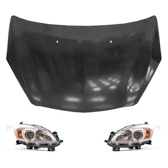 Replace® - 3-Piece Kit (Driver and Passenger Side Headlights, Hood Panel) (Brand New OE)