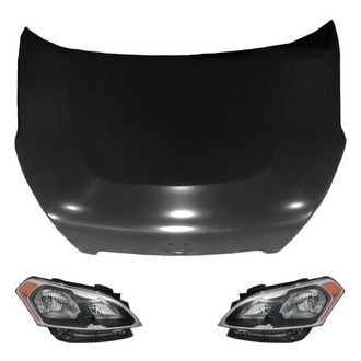 Replace® - 3-Piece Kit (Driver and Passenger Side Headlights, Hood Panel) (Brand New OE)