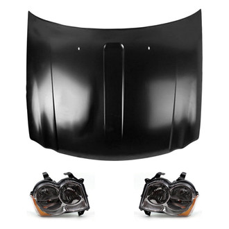 Replace® - 3-Piece Kit (Driver and Passenger Side Headlights, Hood Panel)