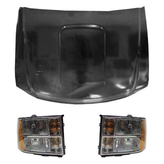 Replace® - 3-Piece Kit (Driver and Passenger Side Headlights, Hood Panel)