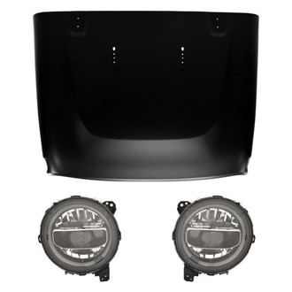 Replace® - 3-Piece Kit (Driver and Passenger Side Headlights, Hood Panel) (CAPA Certified)
