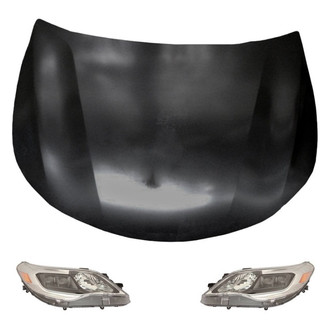 Replace® BNDL-215161 - 3-Piece Kit (Driver and Passenger Side Headlights, Hood Panel) (CAPA Certified)
