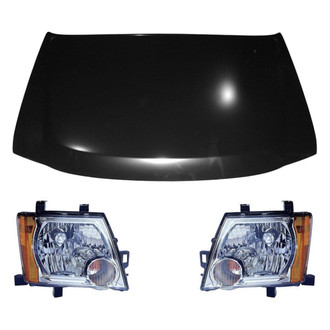 Replace® - 3-Piece Kit (Driver and Passenger Side Headlights, Hood Panel)