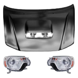 Replace® - 3-Piece Kit (Driver and Passenger Side Headlights, Hood Panel) (CAPA Certified)