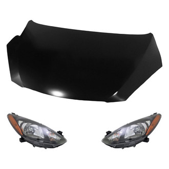 Replace® - 3-Piece Kit (Driver and Passenger Side Headlights, Hood Panel) (CAPA Certified)