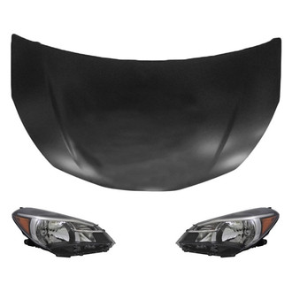 Replace® - 3-Piece Kit (Driver and Passenger Side Headlights, Hood Panel) (CAPA Certified)