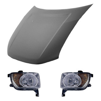 Replace® - 3-Piece Kit (Driver and Passenger Side Headlights, Hood Panel) (CAPA Certified)