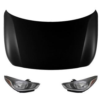 Replace® - 3-Piece Kit (Driver and Passenger Side Headlights, Hood Panel)