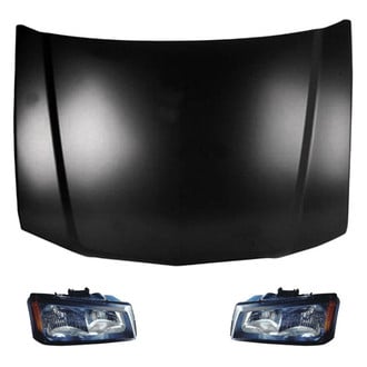 Replace® - 3-Piece Kit (Driver and Passenger Side Headlights, Hood Panel) (CAPA Certified)