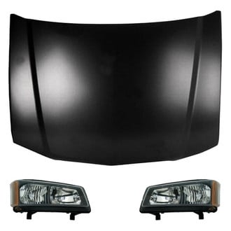 Replace® - 3-Piece Kit (Driver and Passenger Side Headlights, Hood Panel)