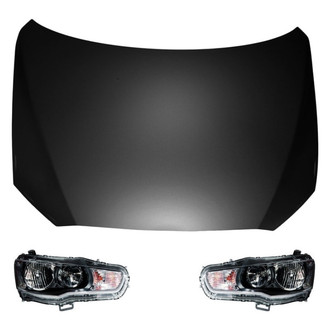 Replace® - 3-Piece Kit (Driver and Passenger Side Headlights, Hood Panel) (CAPA Certified)