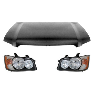 Replace® - 3-Piece Kit (Driver and Passenger Side Headlights, Hood Panel)